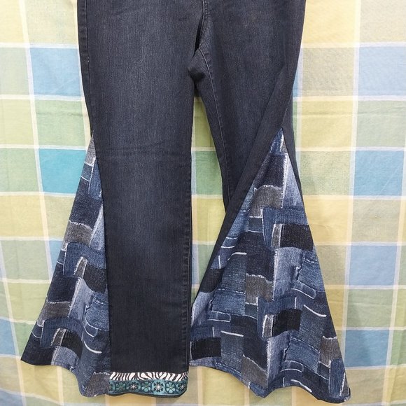 Bandolino Denim - 2480 Jeaniemade Size 12 Bandolino Madie Upcycled Bell-Bottoms Jeans.